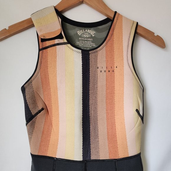 Billabong Sol Sistah black tan stripe Long Jane 2mm wetsuit 4 - Picture 5 of 5